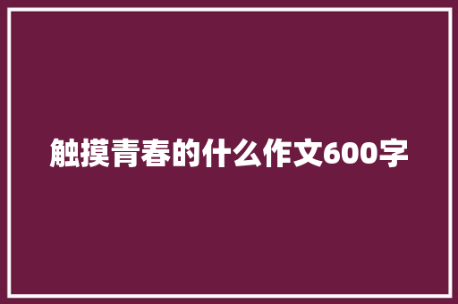 触摸青春的什么作文600字