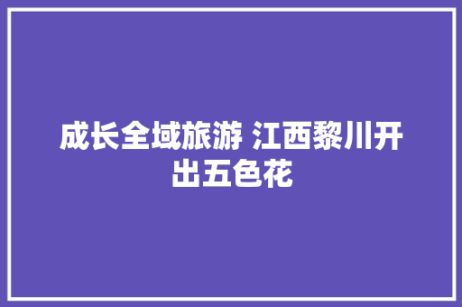 成长全域旅游 江西黎川开出五色花