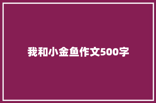 我和小金鱼作文500字