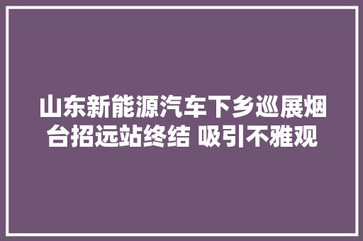 山东新能源汽车下乡巡展烟台招远站终结 吸引不雅观众25万余人次