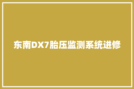 东南DX7胎压监测系统进修