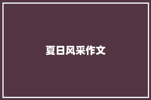 夏日风采作文
