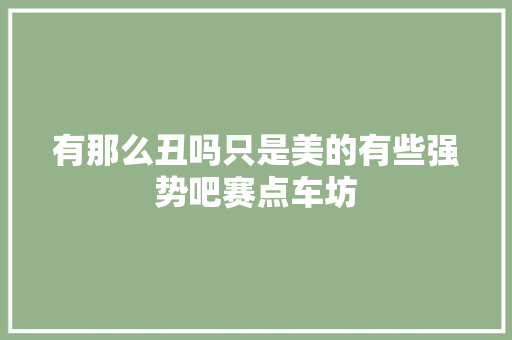 有那么丑吗只是美的有些强势吧赛点车坊