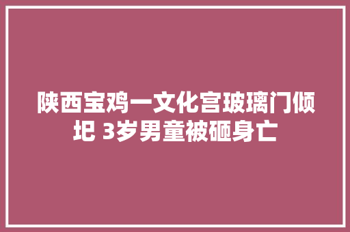 陕西宝鸡一文化宫玻璃门倾圯 3岁男童被砸身亡