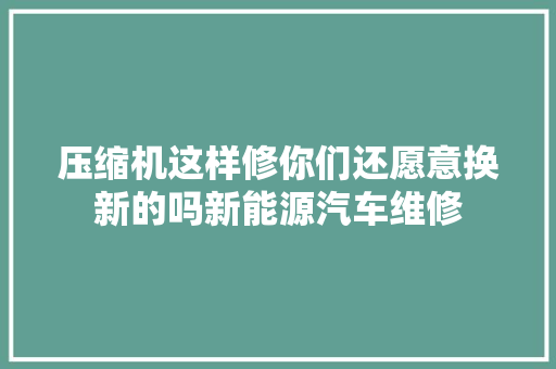 压缩机这样修你们还愿意换新的吗新能源汽车维修