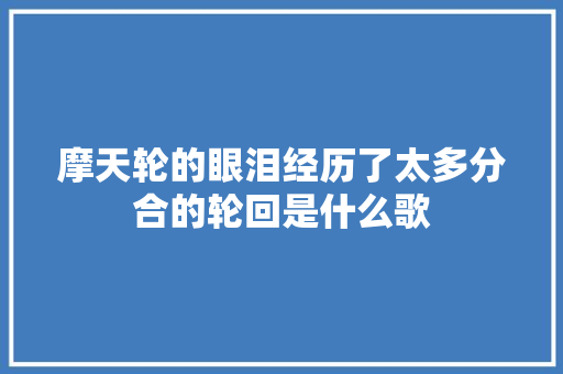 摩天轮的眼泪经历了太多分合的轮回是什么歌