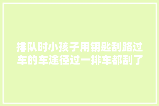 排队时小孩子用钥匙刮路过车的车途径过一排车都刮了怎么破