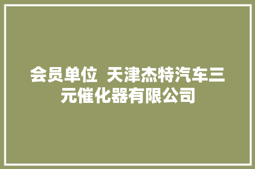 会员单位  天津杰特汽车三元催化器有限公司