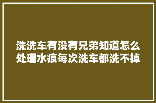 洗洗车有没有兄弟知道怎么处理水痕每次洗车都洗不掉落