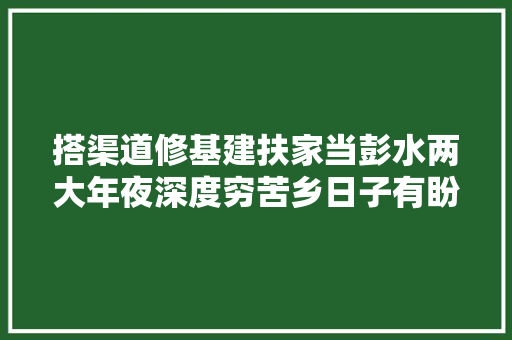 搭渠道修基建扶家当彭水两大年夜深度穷苦乡日子有盼头了