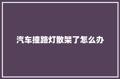 汽车撞路灯散架了怎么办