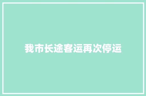 我市长途客运再次停运