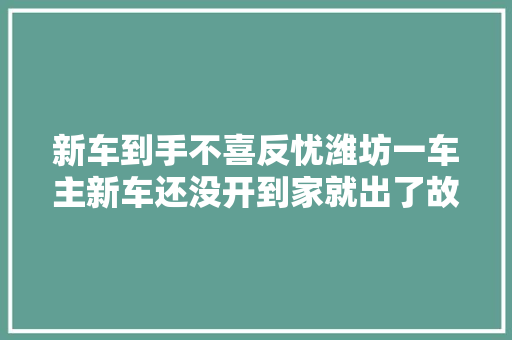 新车到手不喜反忧潍坊一车主新车还没开到家就出了故障