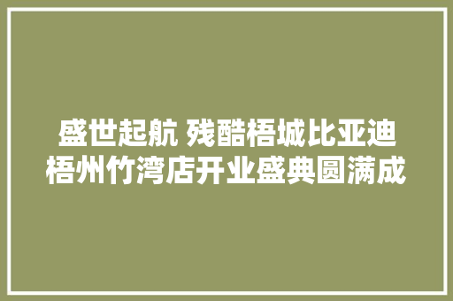 盛世起航 残酷梧城比亚迪梧州竹湾店开业盛典圆满成功