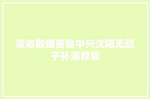 凌志数据答复中兴沈阳无腻子补漆修复