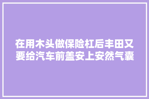 在用木头做保险杠后丰田又要给汽车前盖安上安然气囊了