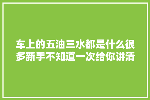 车上的五油三水都是什么很多新手不知道一次给你讲清楚