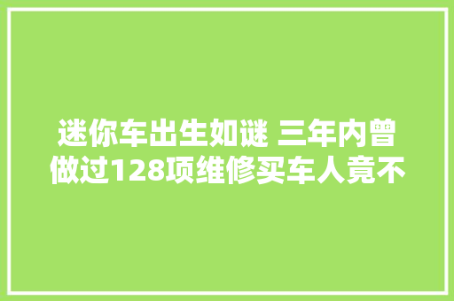 迷你车出生如谜 三年内曾做过128项维修买车人竟不知