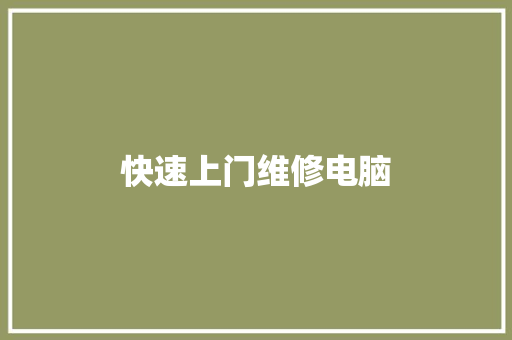 快速上门维修电脑