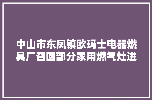 中山市东凤镇欧玛士电器燃具厂召回部分家用燃气灶进气管不合格
