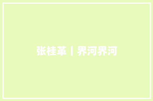 张桂革｜界河界河