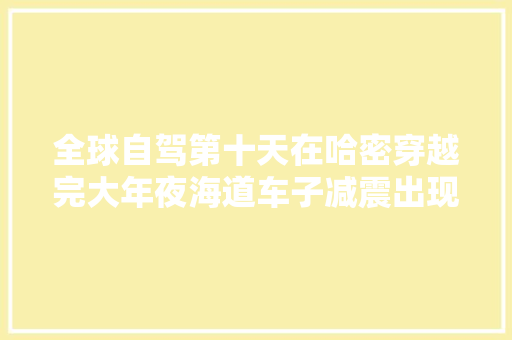 全球自驾第十天在哈密穿越完大年夜海道车子减震出现问题
