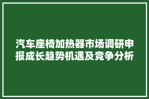 汽车座椅加热器市场调研申报成长趋势机遇及竞争分析
