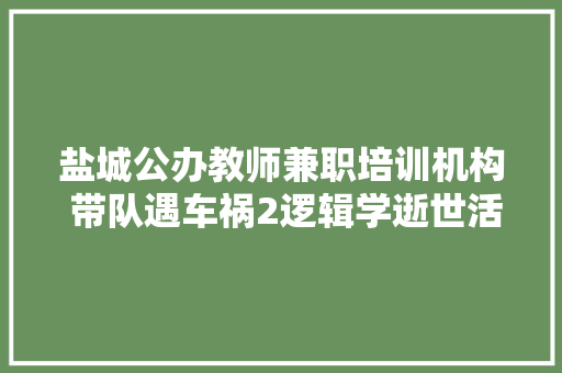 盐城公办教师兼职培训机构 带队遇车祸2逻辑学逝世活亡