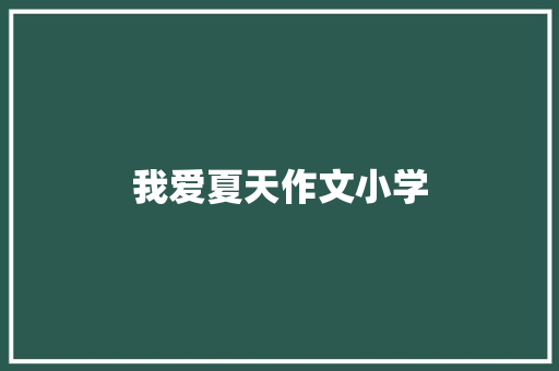 我爱夏天作文小学