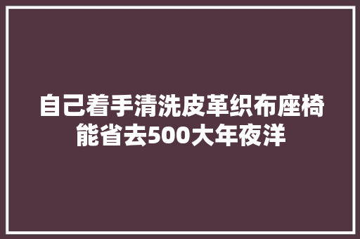 自己着手清洗皮革织布座椅能省去500大年夜洋