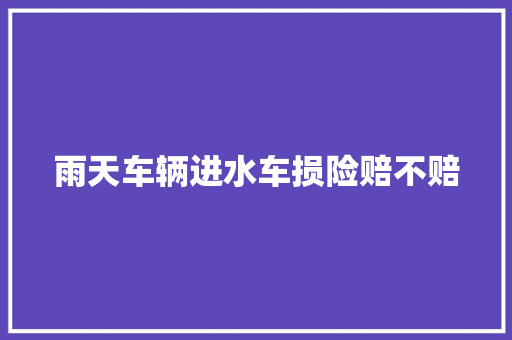雨天车辆进水车损险赔不赔