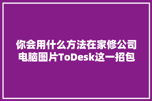 你会用什么方法在家修公司电脑图片ToDesk这一招包你屡试不爽