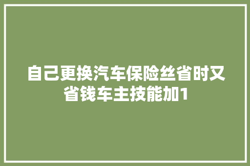 自己更换汽车保险丝省时又省钱车主技能加1