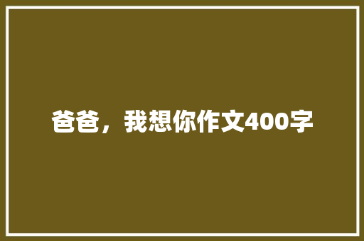 爸爸，我想你作文400字