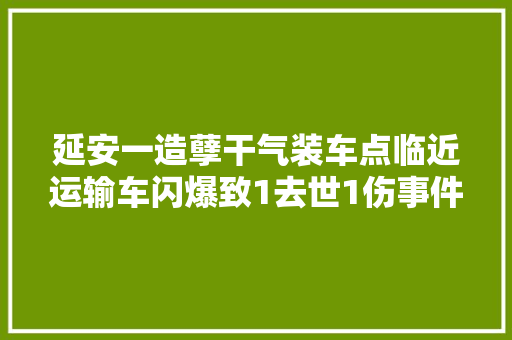 延安一造孽干气装车点临近运输车闪爆致1去世1伤事件查询访问申报公布