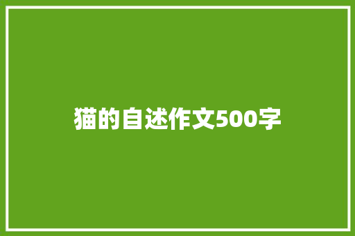 猫的自述作文500字