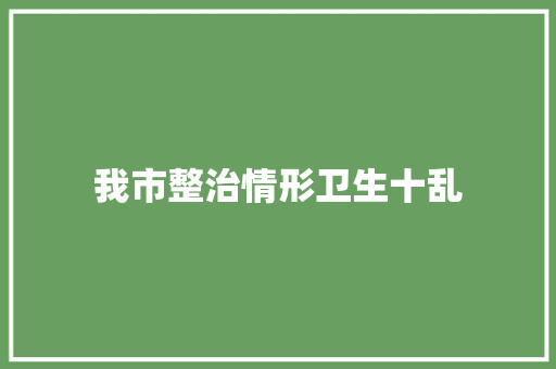 我市整治情形卫生十乱 汽车知识