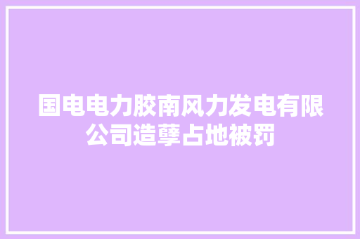 国电电力胶南风力发电有限公司造孽占地被罚 汽车知识