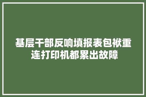 基层干部反响填报表包袱重 连打印机都累出故障