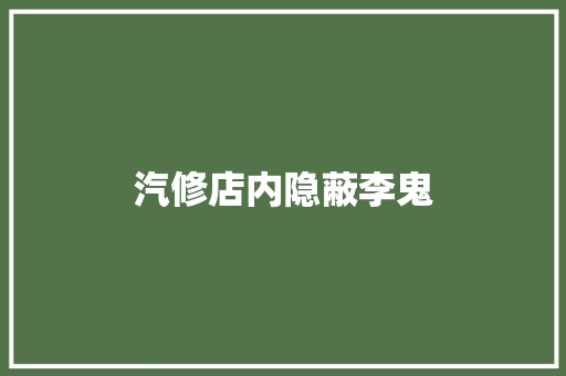 汽修店内隐蔽李鬼