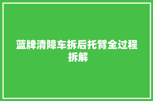蓝牌清障车拆后托臂全过程 拆解