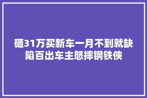 砸31万买新车一月不到就缺陷百出车主怒摔钢铁侠