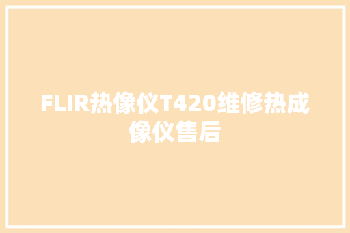FLIR热像仪T420维修热成像仪售后 汽车知识
