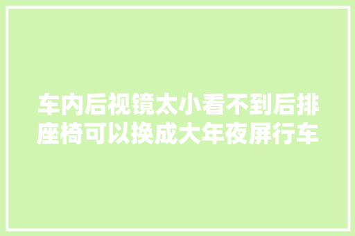 车内后视镜太小看不到后排座椅可以换成大年夜屏行车记录仪吗