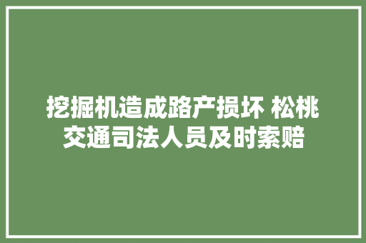 挖掘机造成路产损坏 松桃交通司法人员及时索赔