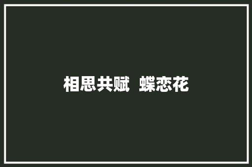 相思共赋  蝶恋花