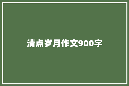 清点岁月作文900字