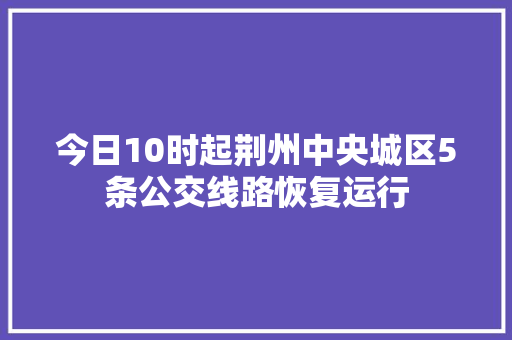 今日10时起荆州中央城区5条公交线路恢复运行
