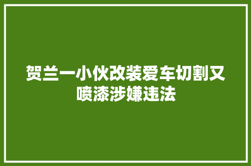 贺兰一小伙改装爱车切割又喷漆涉嫌违法 汽车知识