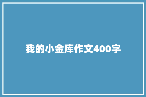 我的小金库作文400字